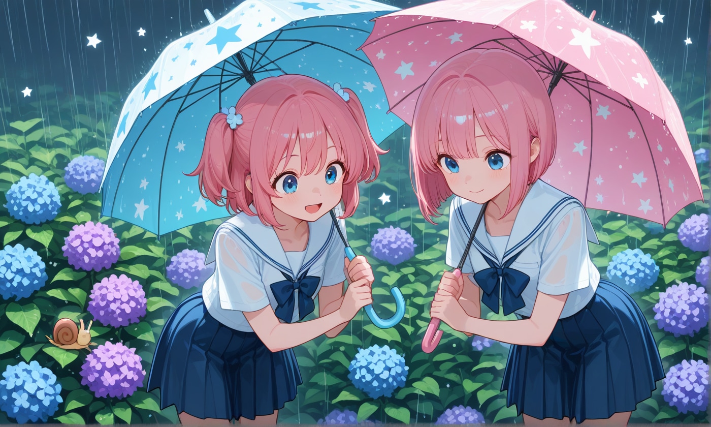 雨の日の姉妹☔️