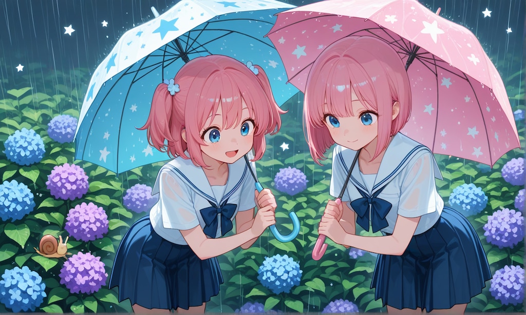 雨の日の姉妹☔️
