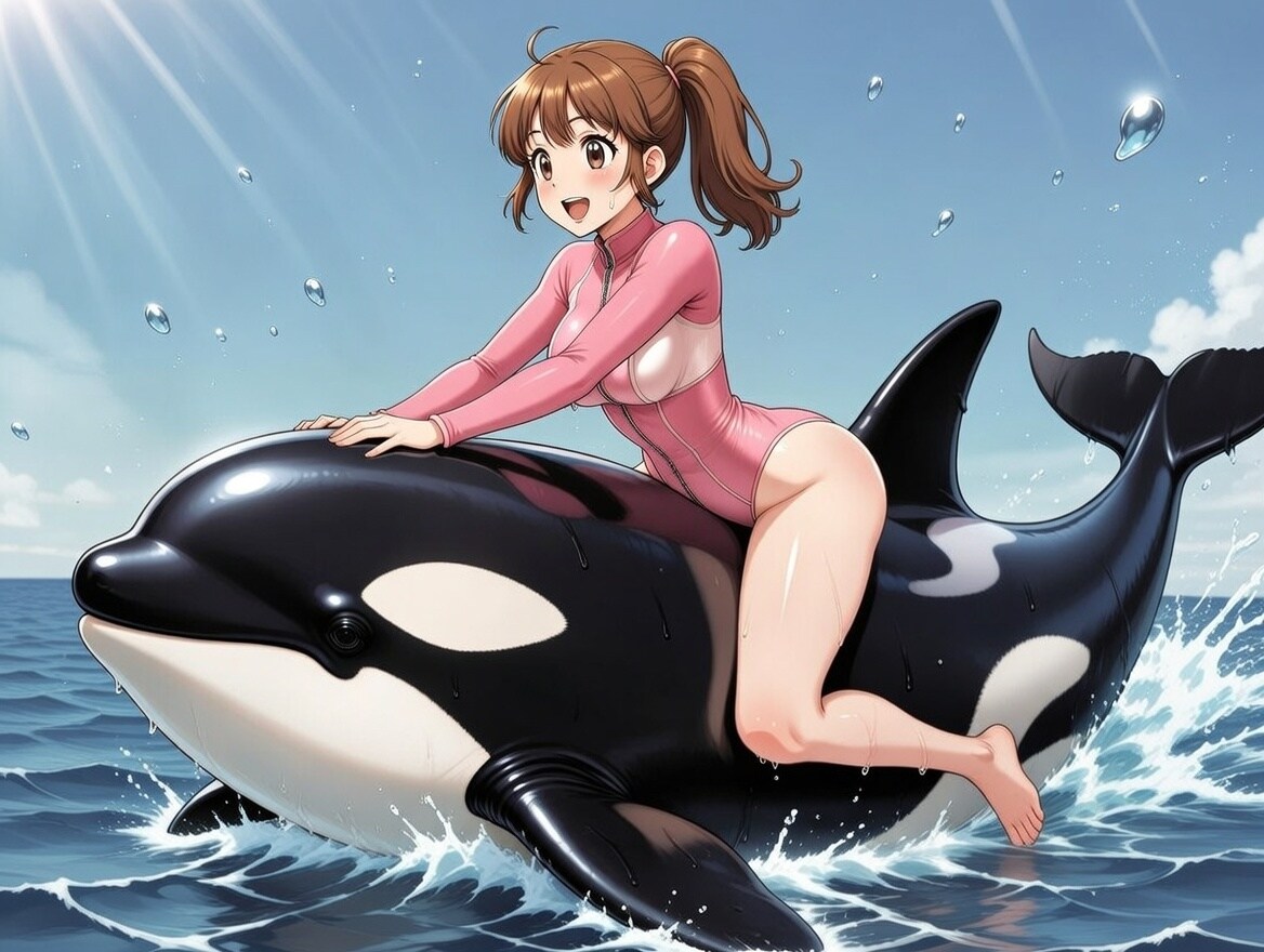 シャチに乗った人間　その２