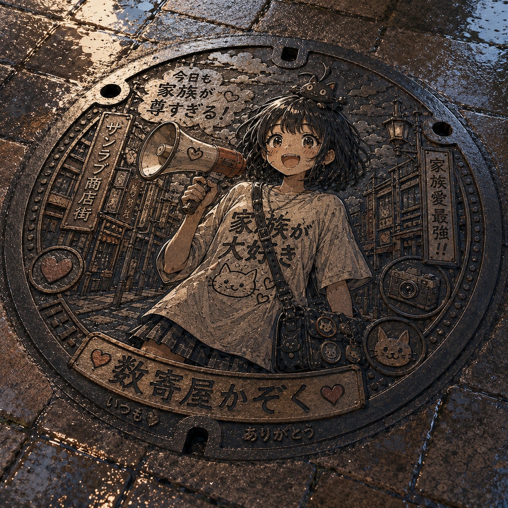 マンホール『数寄屋かぞく』