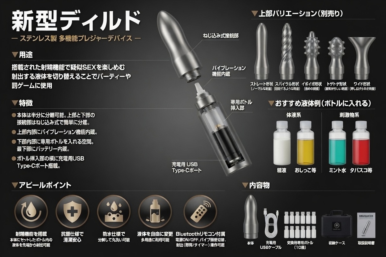 射精機能付きディルド