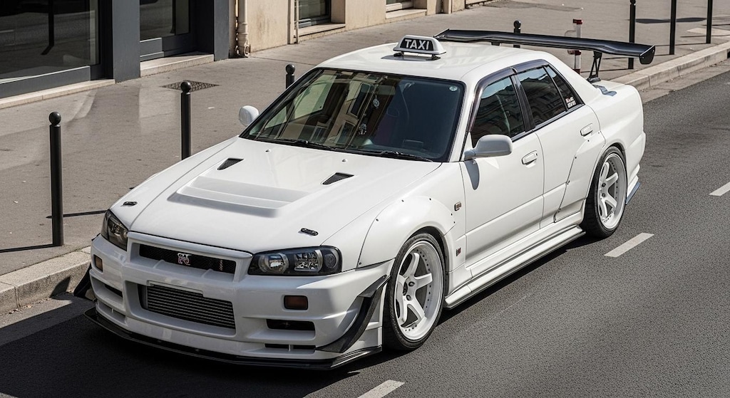 R34GT-Rセダンタクシーのドリ車