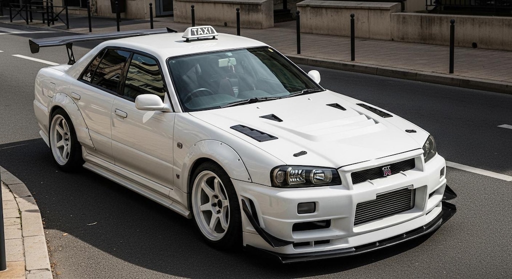 R34GT-Rセダンタクシーのドリ車