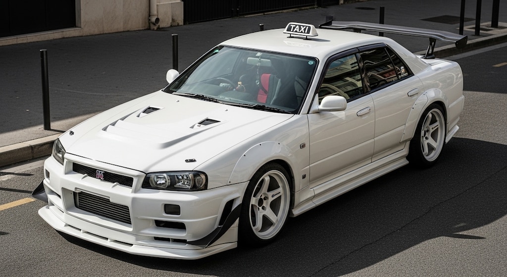 R34GT-Rセダンタクシーのドリ車