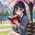 春と桜と読書 2枚目