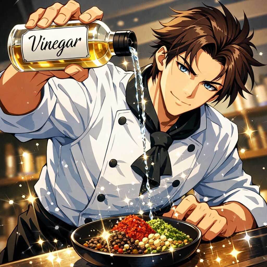 酢をかけた酸っぱいスパイス