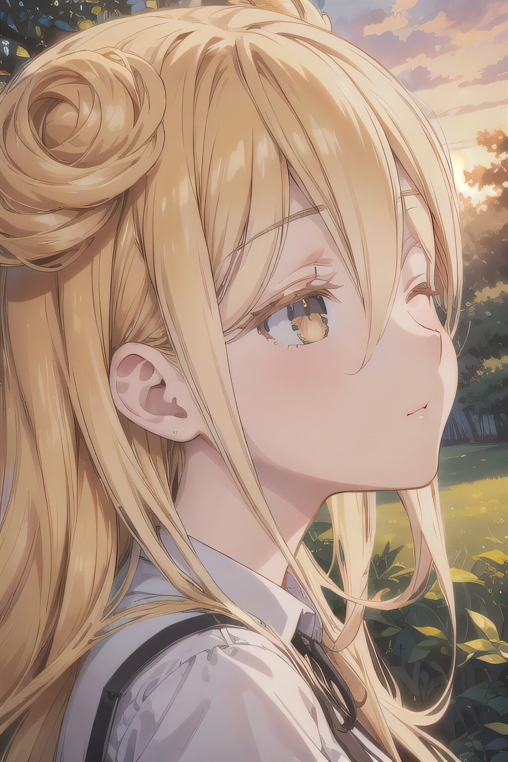 金髪ロングでワイシャツの少女