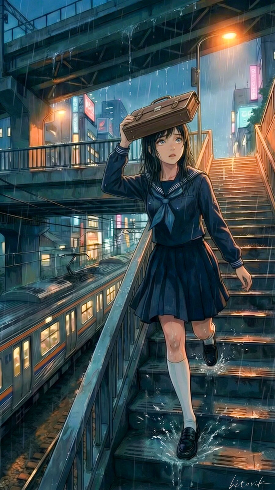 どうして今日に限って雨なの／スマホ壁紙アーカイブ | の人気AIイラスト・グラビア