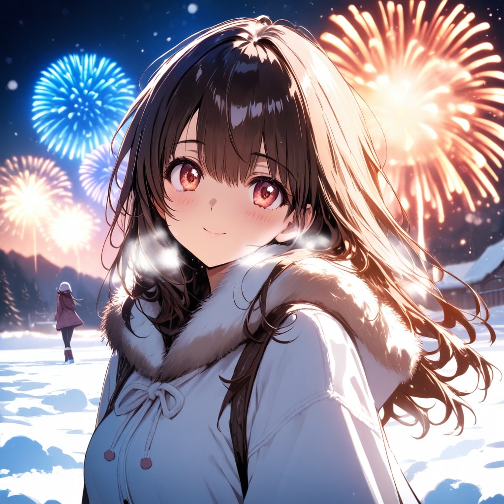 冬の花火 | の人気AIイラスト・グラビア