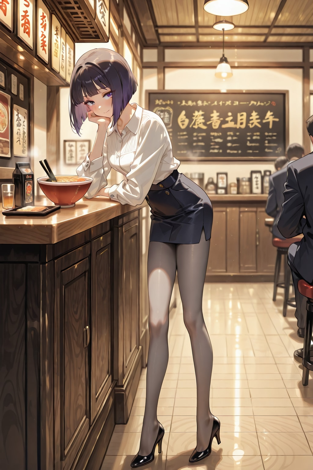 渋いお店で💓 | の人気AIイラスト・グラビア