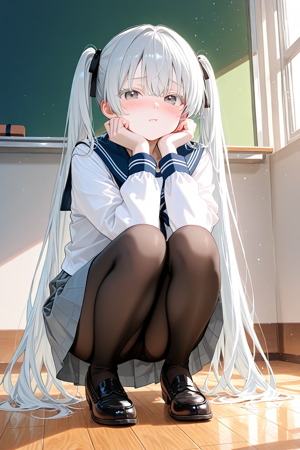 学校でぼっちの兄を心配する妹ちゃん | の人気AIイラスト・グラビア