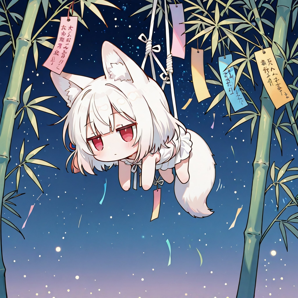 吊られる白狐さん