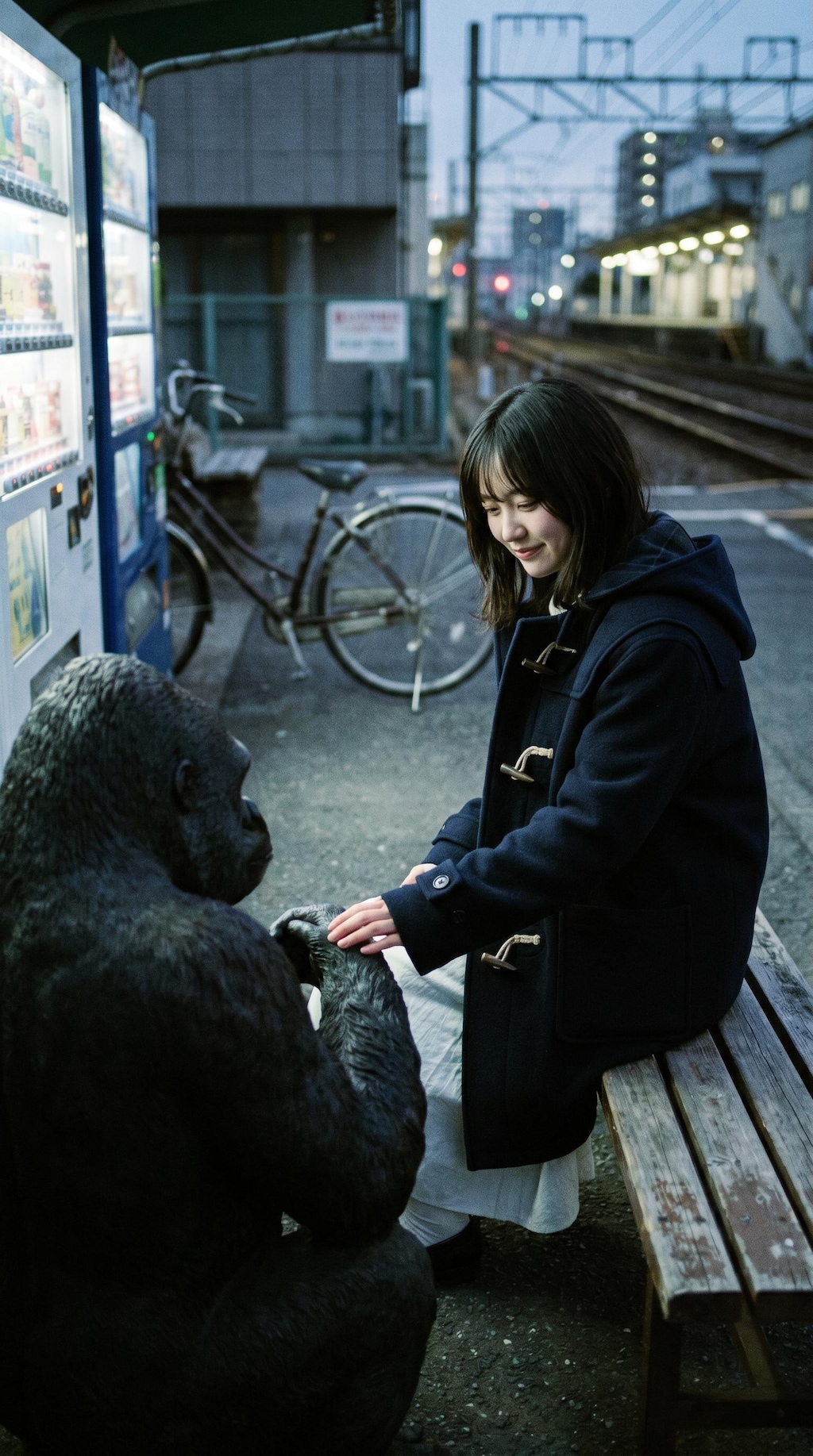 The Gorilla Waiting at Sunset