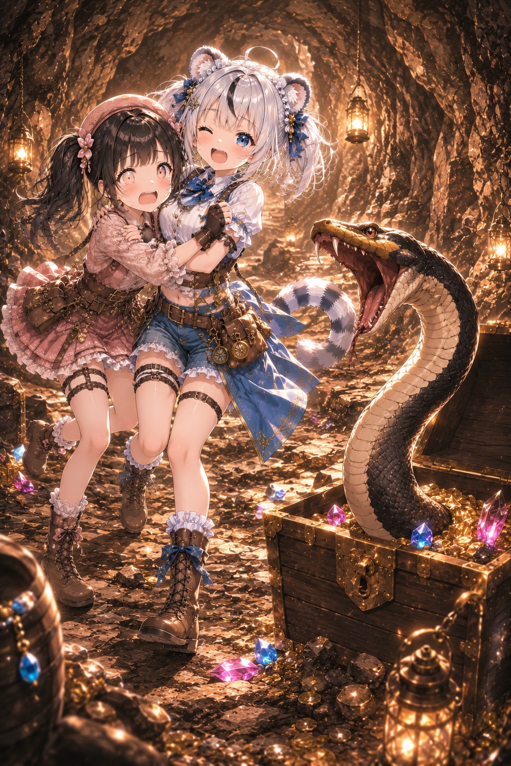 あっ♪お宝はっけ〜…へ、ヘビ〜！ฅฅ°́Д°̀))ｷﾞｬｧｧｧ