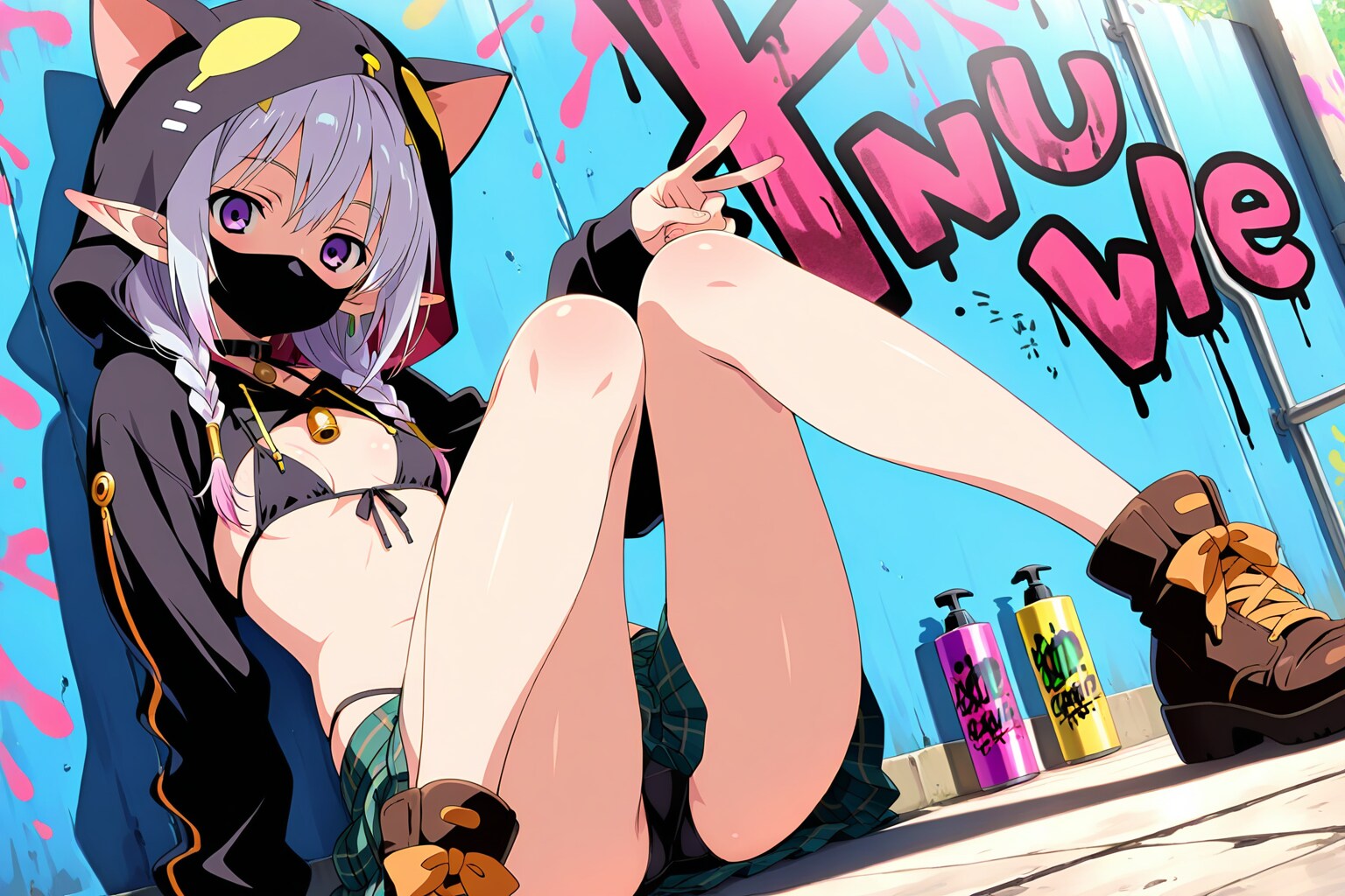 猫耳パーカー