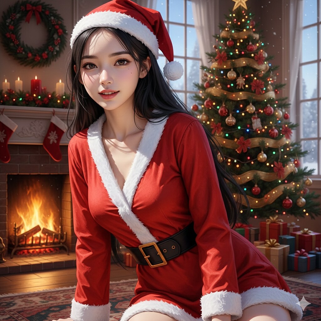 サンタコス　和歌月まりあ | の人気AIイラスト・グラビア