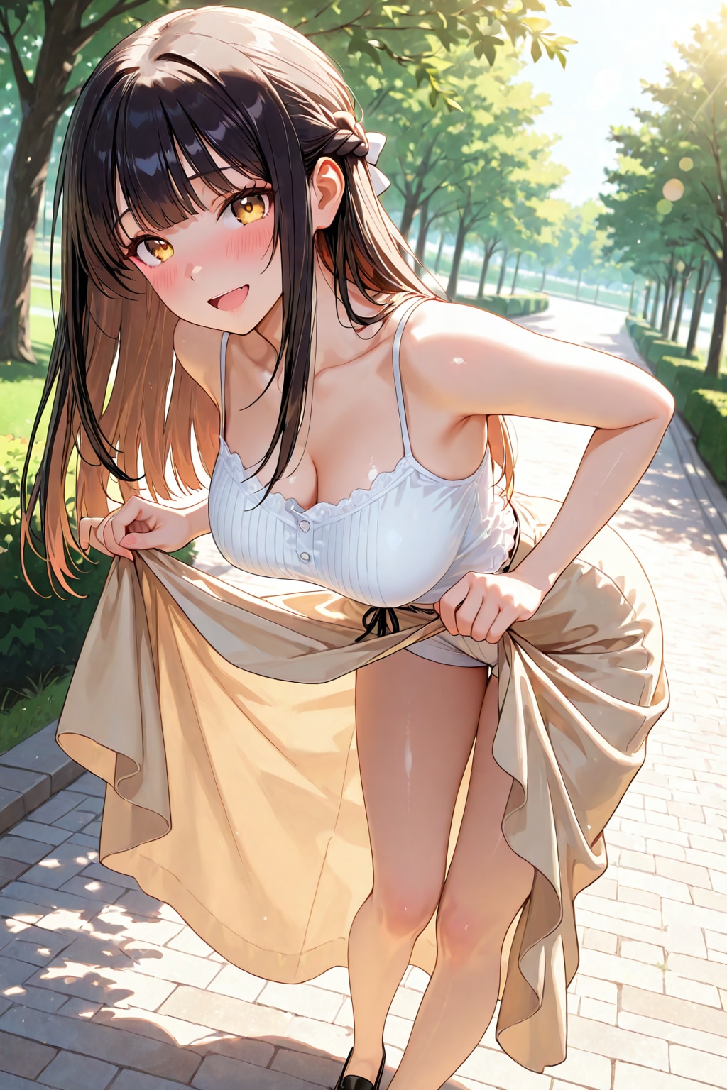 Washi-chan doing a skirt lift