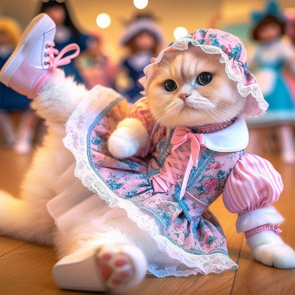 お茶会に来た猫