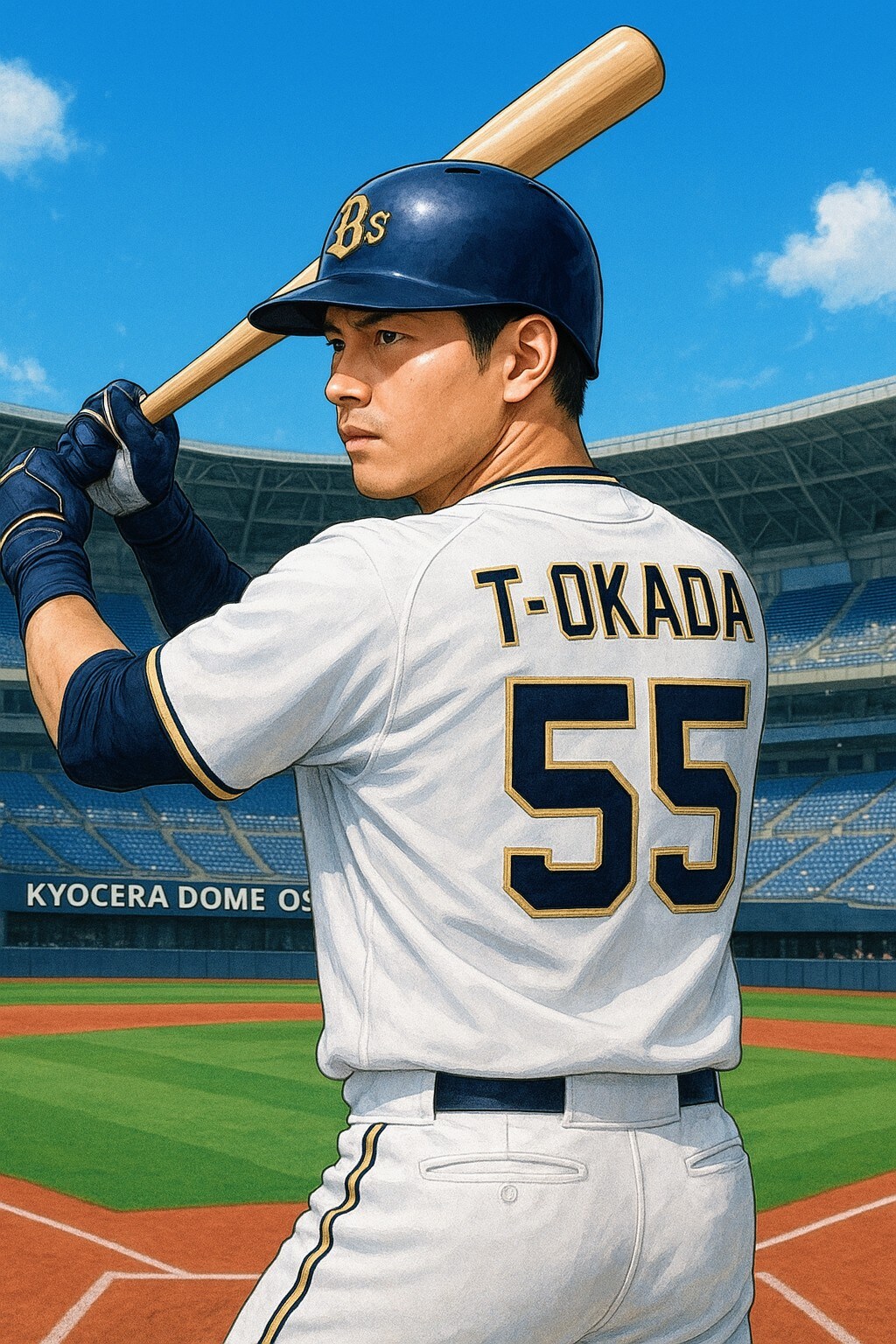 #55.Tー岡田選手・オリックスバファローズ | の人気AIイラスト・グラビア