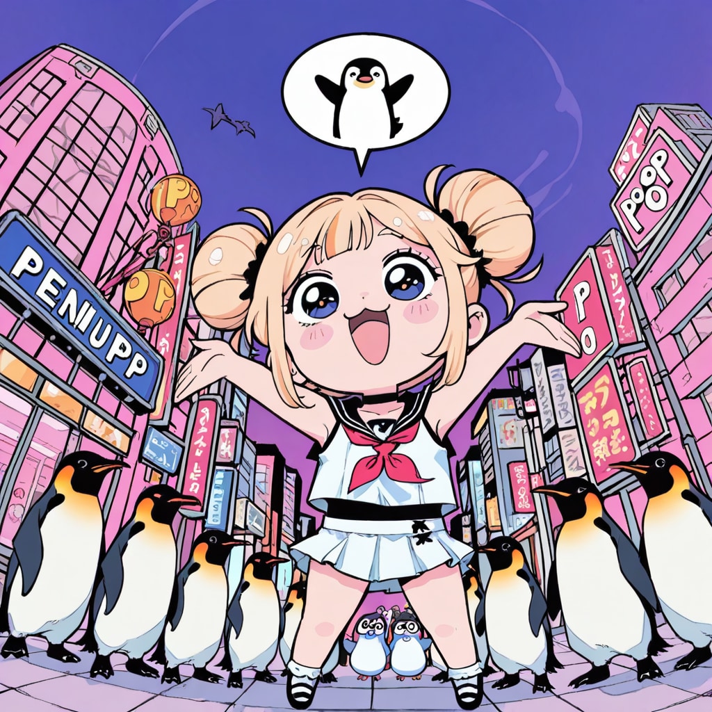 ペンギンと金髪ちゃん