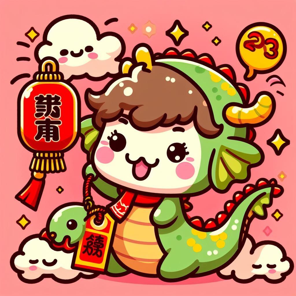【DALL-E3】辰の描かれた絵馬は作ってくれそうになかったけど・・・可愛い辰のイラストが出来ました。
