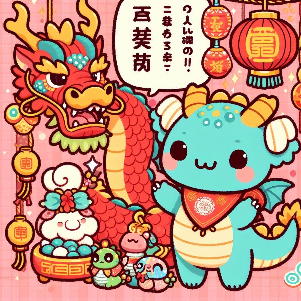 【DALL-E3】辰の描かれた絵馬は作ってくれそうになかったけど・・・可愛い辰のイラストが出来ました。