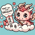 【DALL-E3】辰の描かれた絵馬は作ってくれそうになかったけど・・・可愛い辰のイラストが出来ました。 4枚目