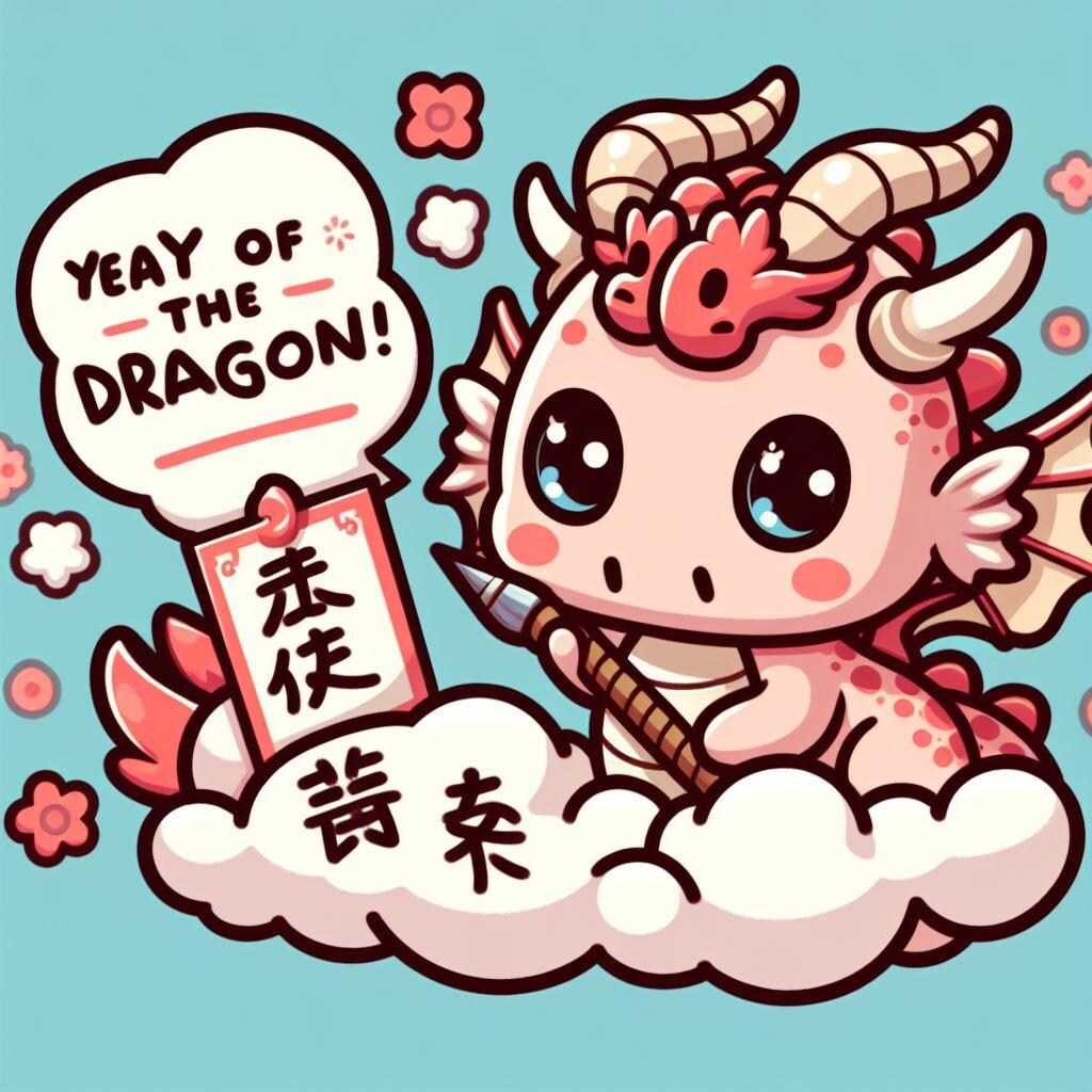 【DALL-E3】辰の描かれた絵馬は作ってくれそうになかったけど・・・可愛い辰のイラストが出来ました。