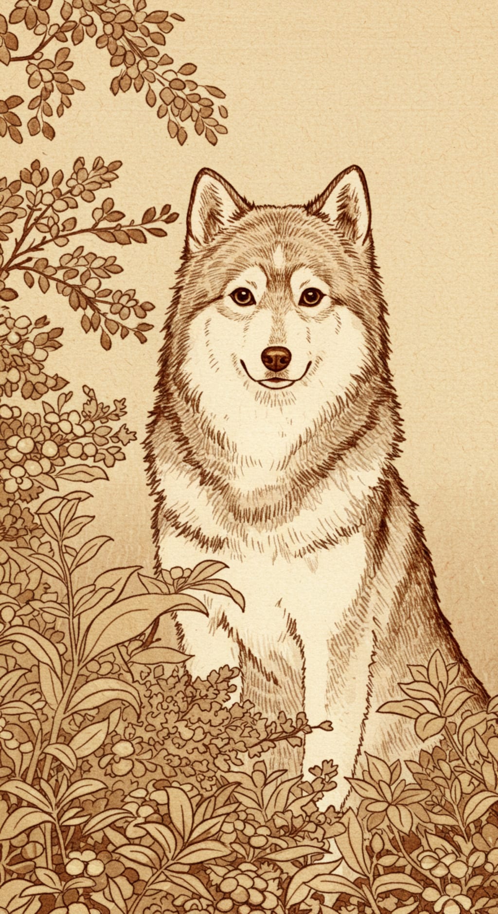 茂みの犬