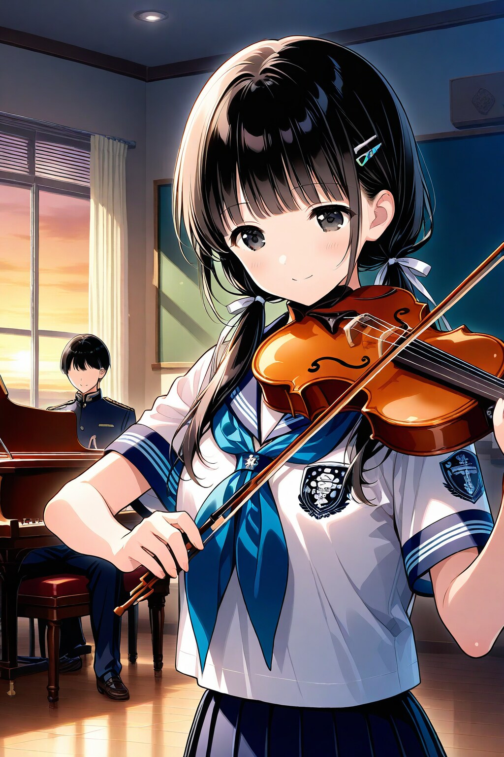 バイオリン🎻をひく次女ちゃん🌕✨