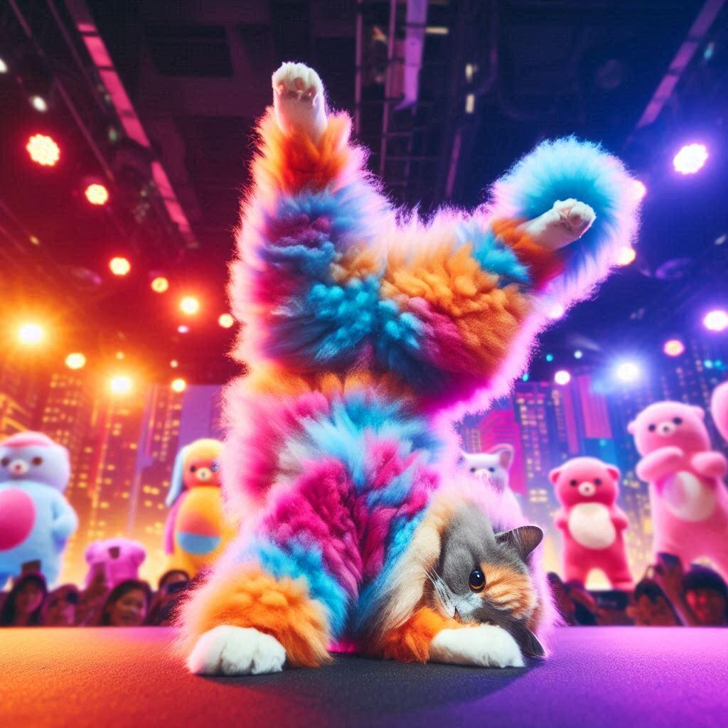 カラフルな毛の猫