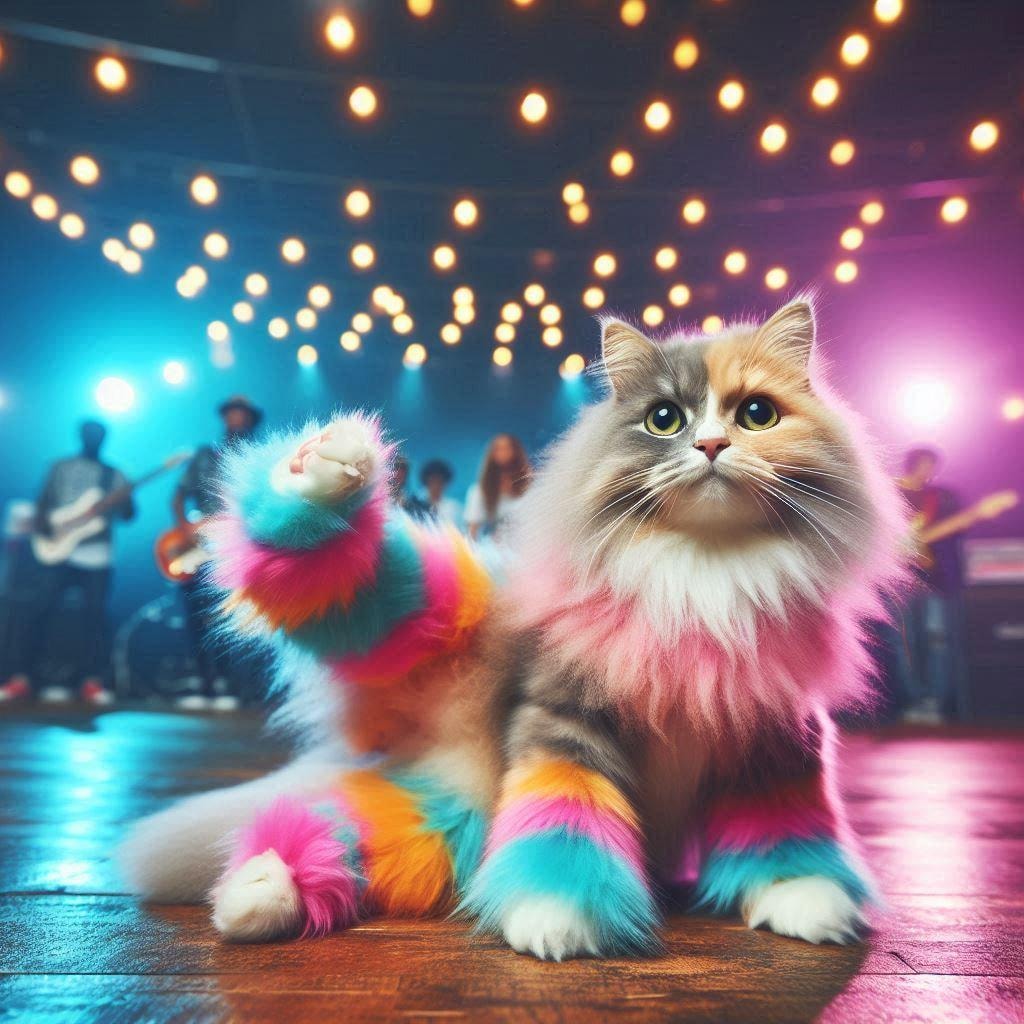 カラフルな毛の猫