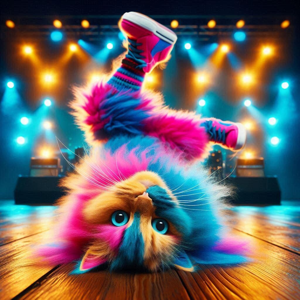 カラフルな毛の猫