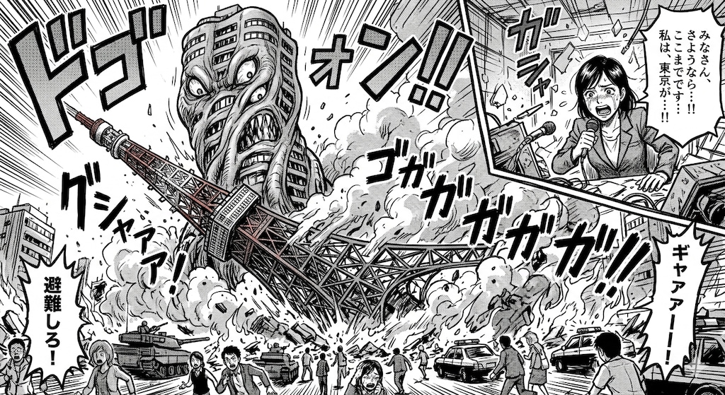 電波塔を押し倒すくねくねタワマン