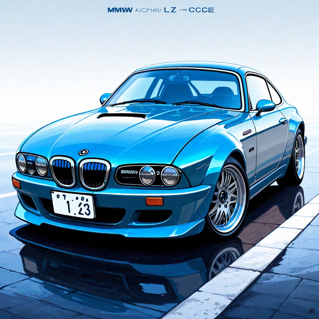 青い車
