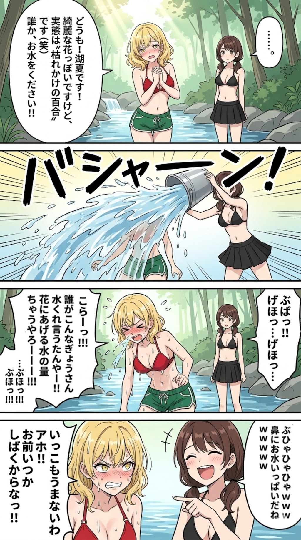 4コマ漫画「お水をください」