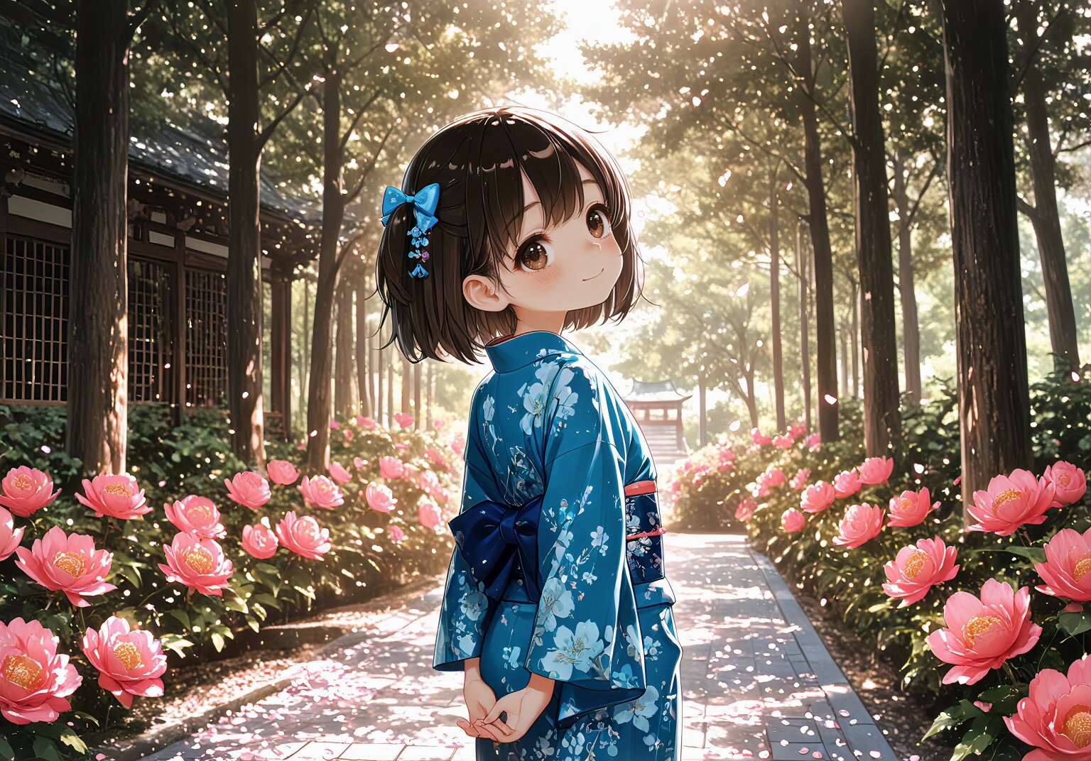 牡丹の小径、振り返って