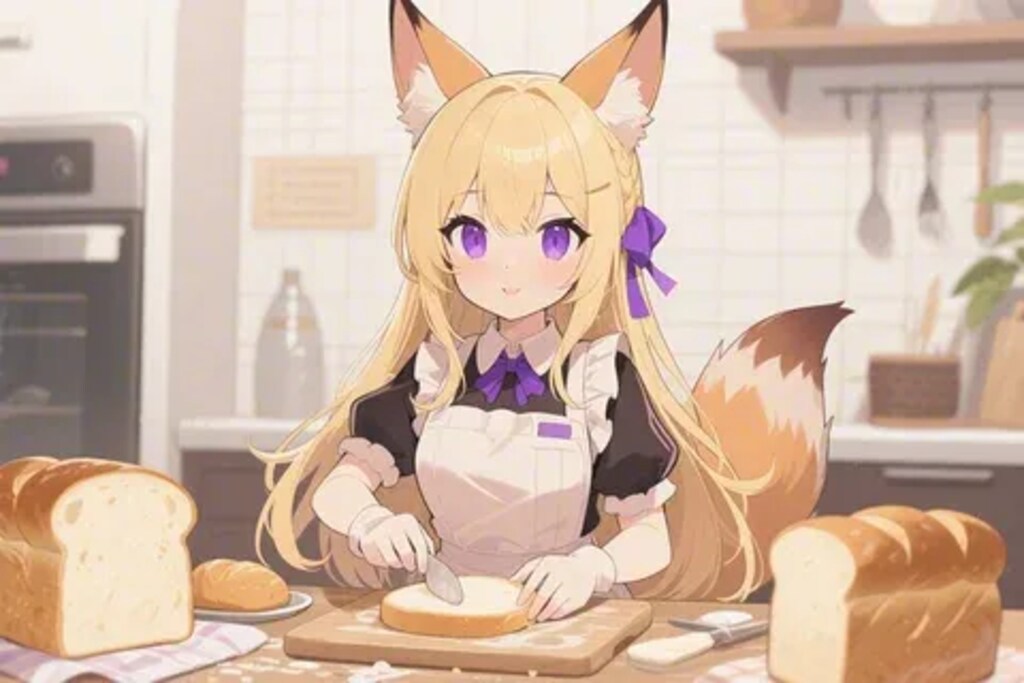 パンを焼くクレアちゃん