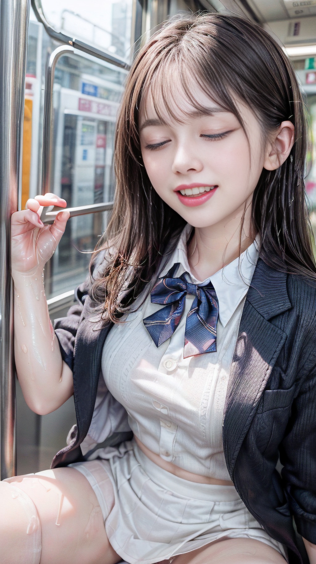 激しいお姉さんが電車に乗ってきた