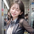 激しいお姉さんが電車に乗ってきた 4枚目