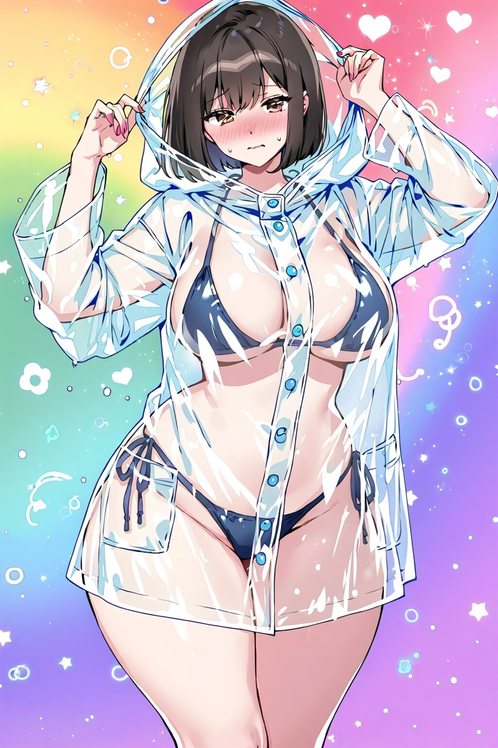 レインコートの下は水着