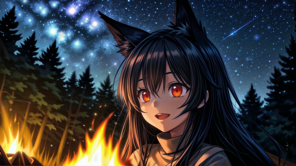 星空キャンプファイヤー