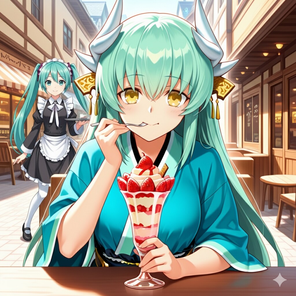 ウエイトレスしているミクさん６