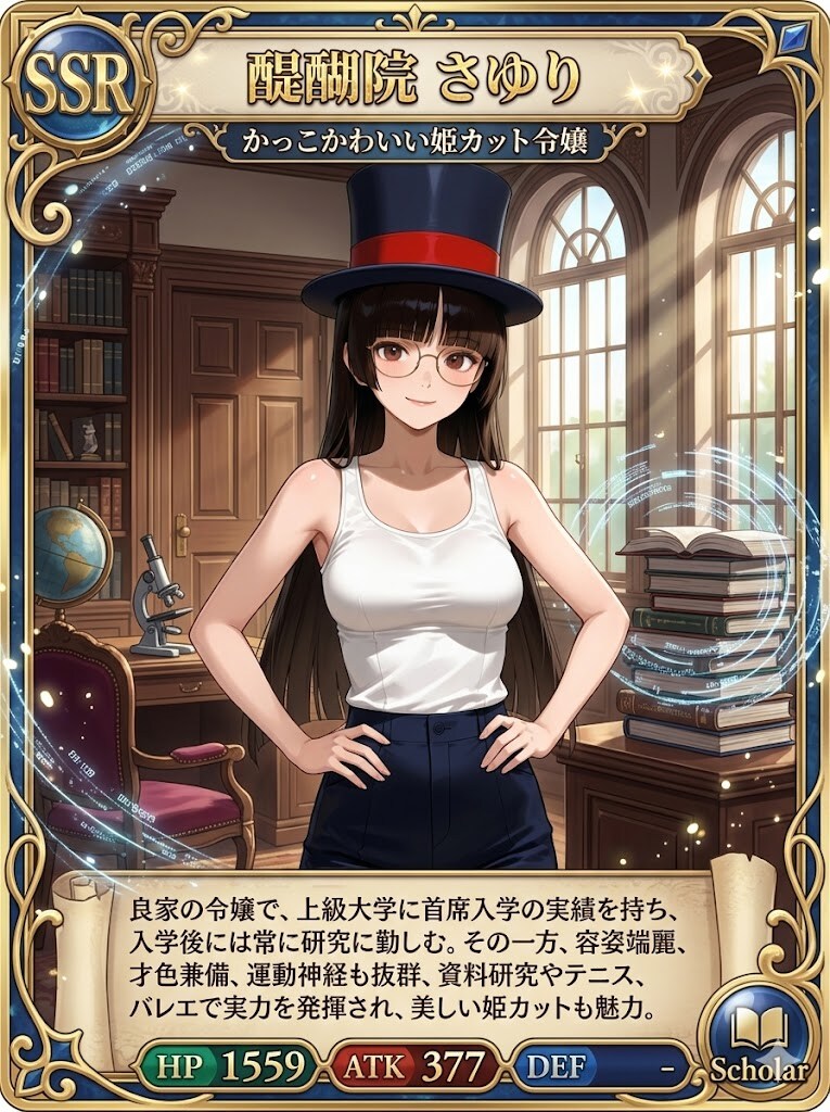 かっこかわいい姫カット令嬢醍醐院さゆりのSSRカード