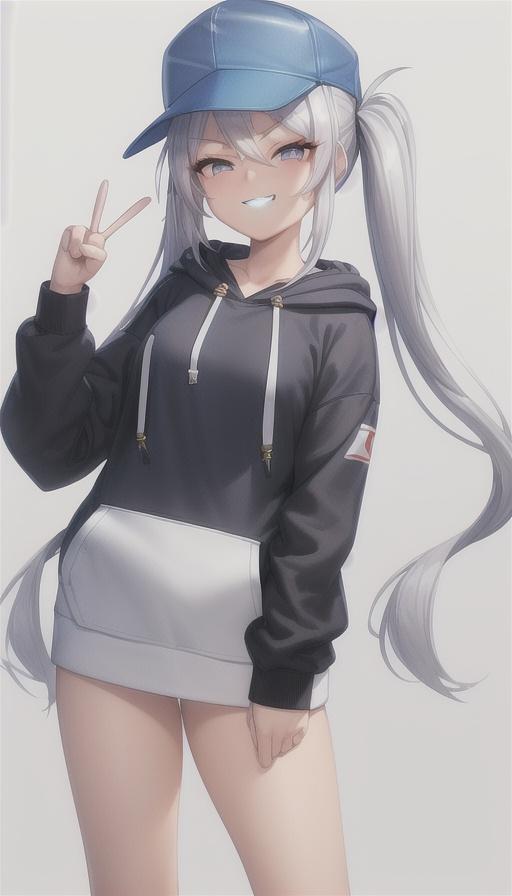 パーカーとスポーツキャップ6 | の人気AIイラスト・グラビア