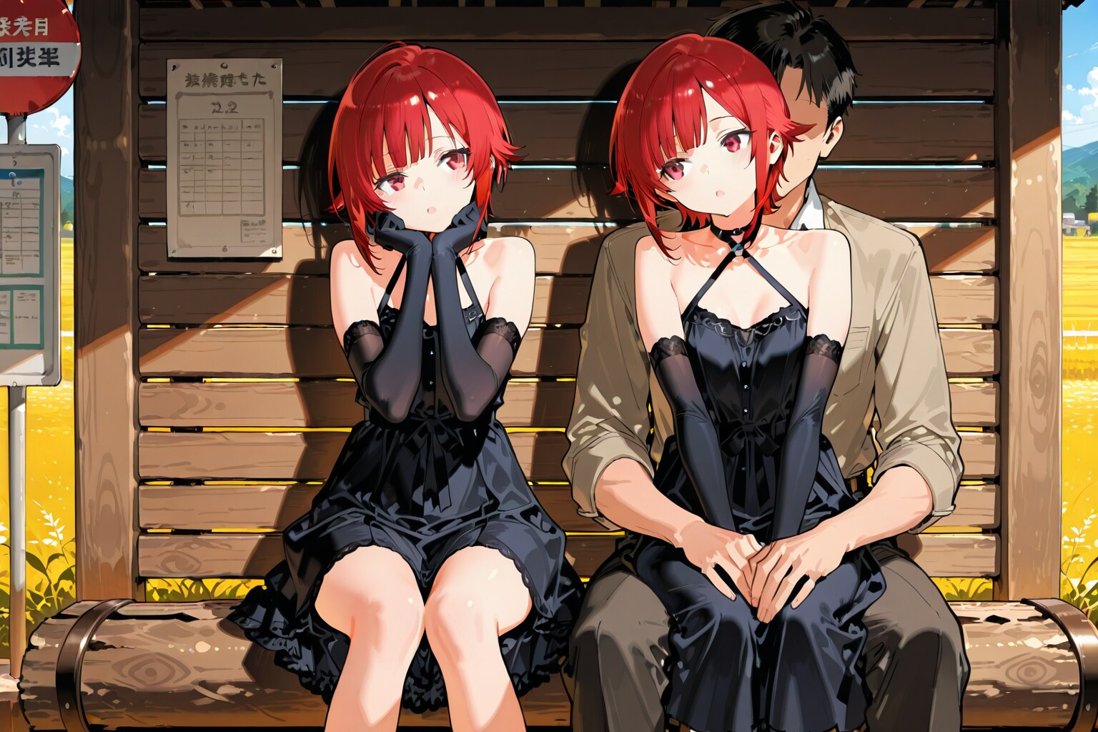 「お姉ちゃんは座席指定なんだね」「なんかこうなっちゃったの」 | の人気AIイラスト・グラビア