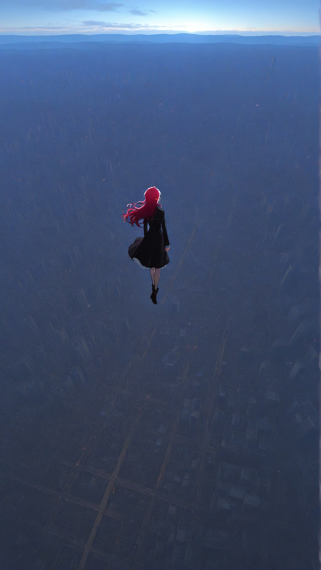 廃墟の街の上空で・・・