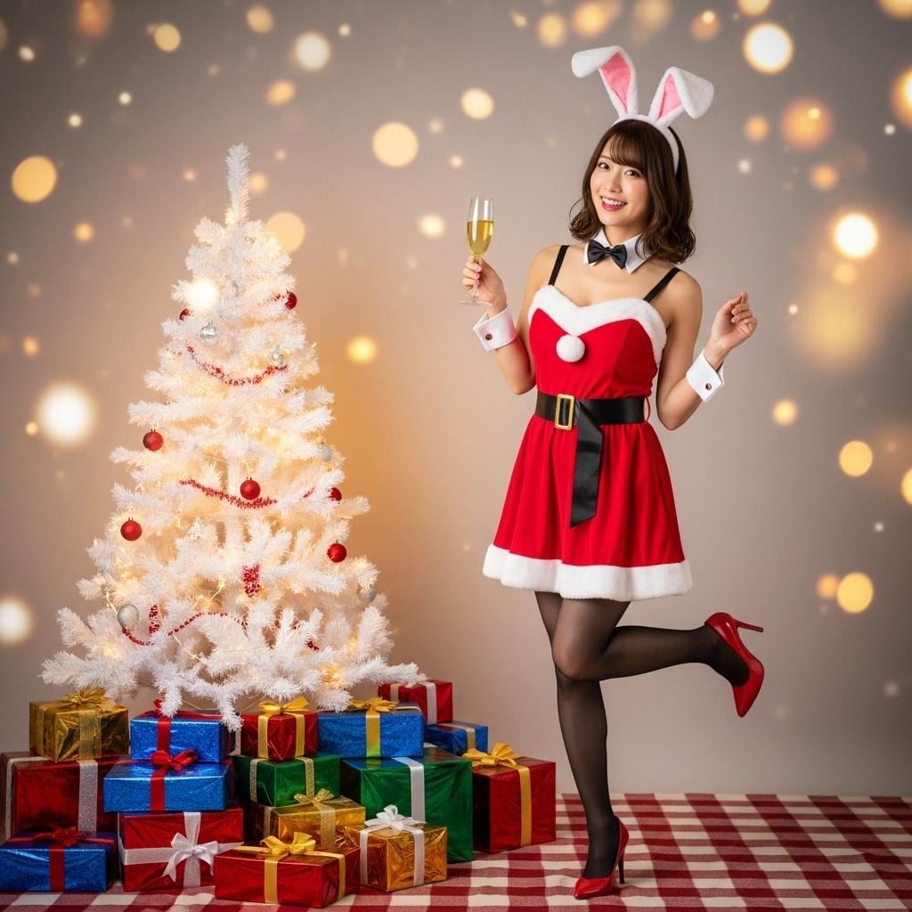 クリスマスのバニーガール