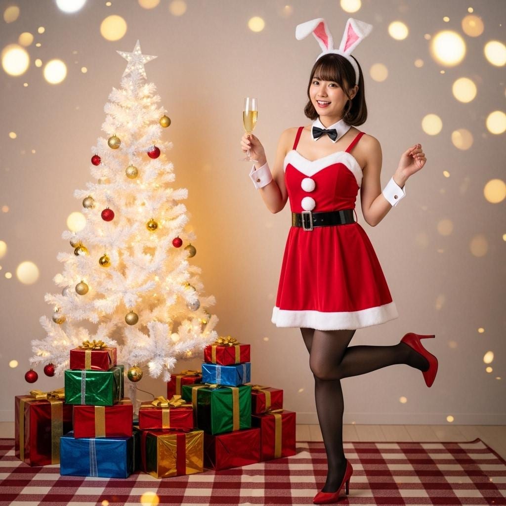 クリスマスのバニーガール