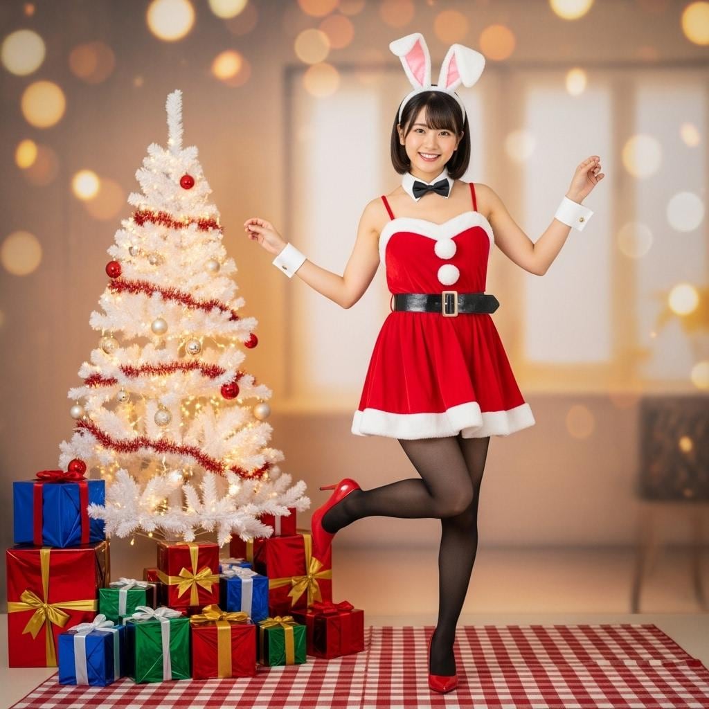 クリスマスのバニーガール